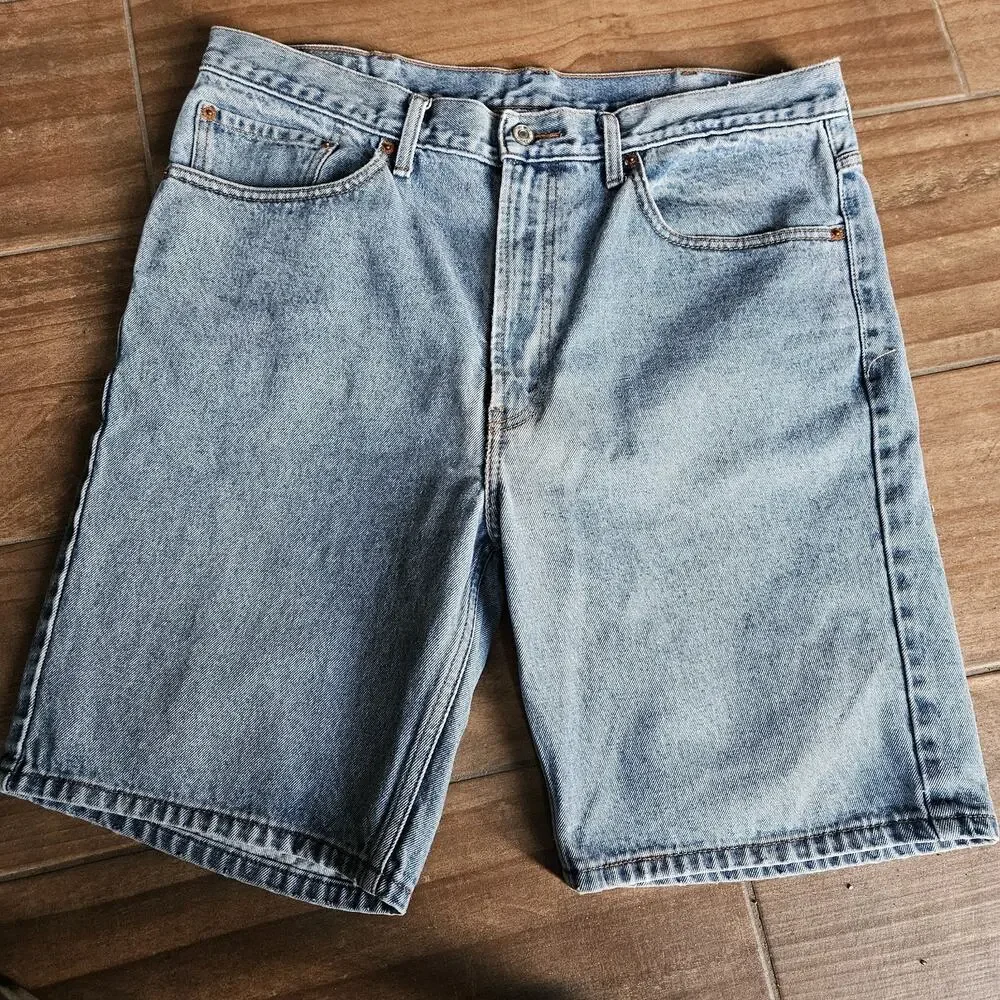 Levi's 505 Jean Shorts Mens 38 Blue Regular Fit Denim 100% Cotton